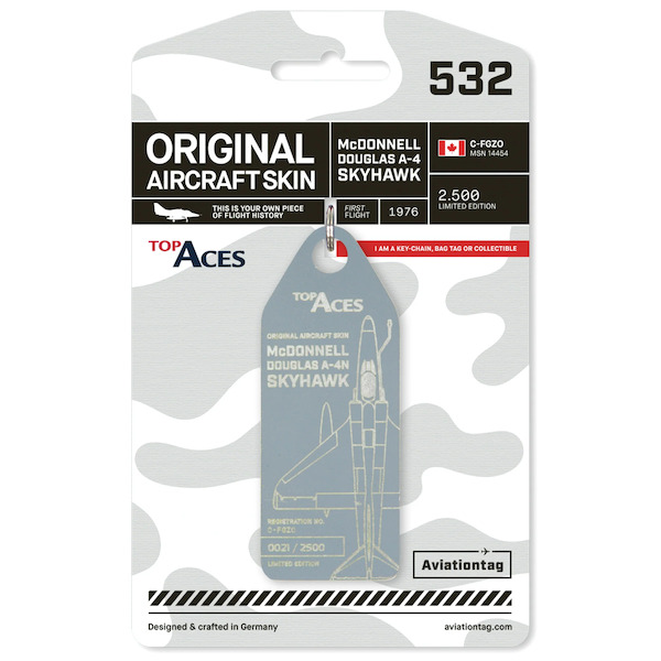 Keychain made of: Top Aces Douglas A-4 Skyhawk C-FGZO  C-FGZO
