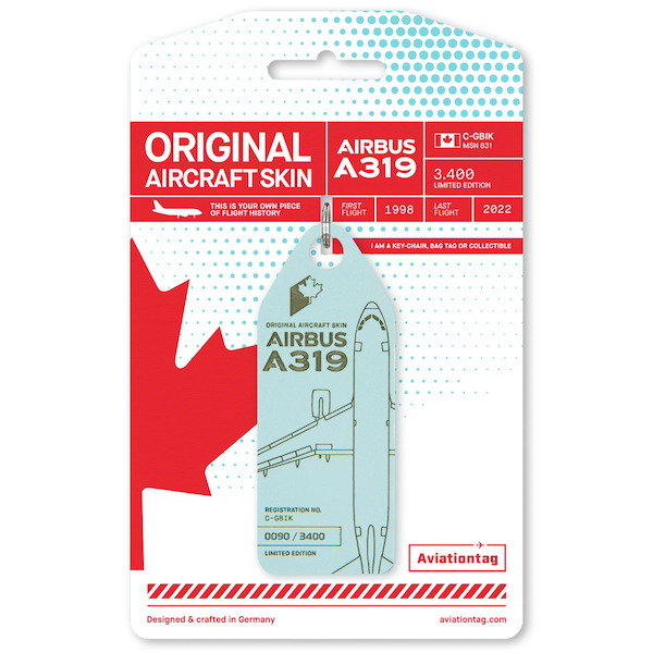 Keychain made of: Air Canada Airbus A319 C-GBIK  C-GBIK