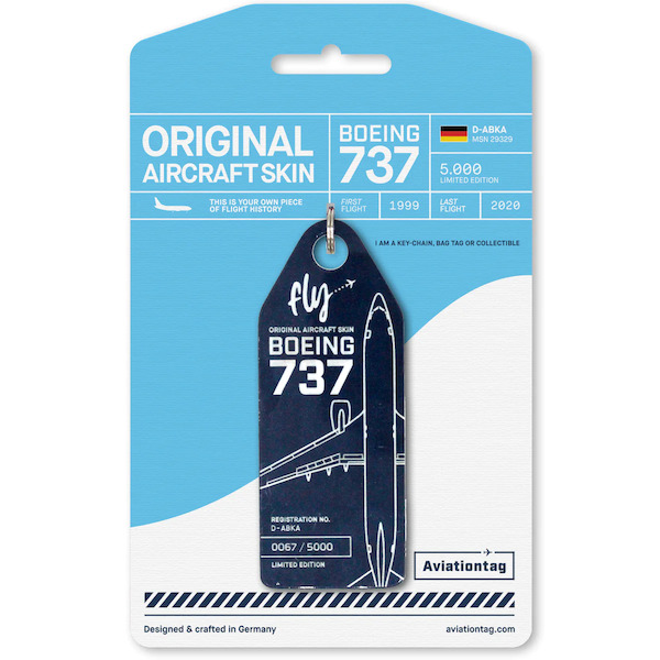 Keychain made of: Boeing 737-800 TUI D-ABKA D-ABKA dark blue