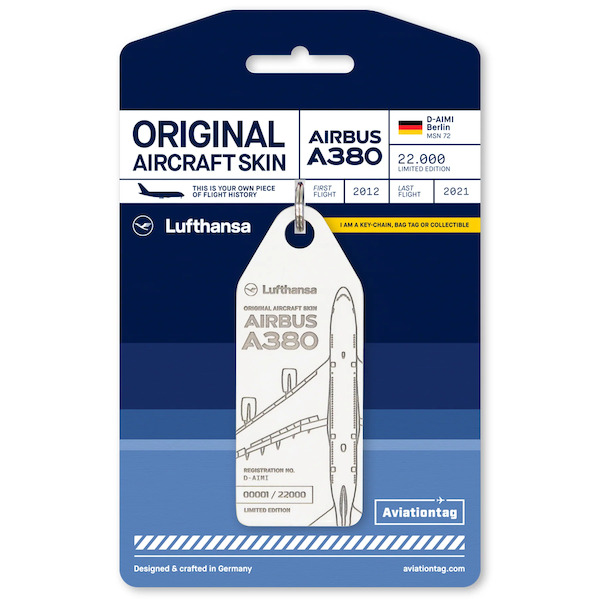 Keychain made of: Lufthansa Airbus A380 - D-AIMI D-AIMI