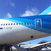Keychain made of real aircraft skin: Boeing 747-400 Corsair F-GTUI Light Blue  F-GTUI LBLUE