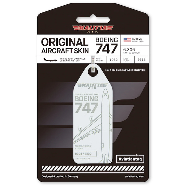 Keychain made of: Kalitta Boeing 747 - N746CK  N746CK