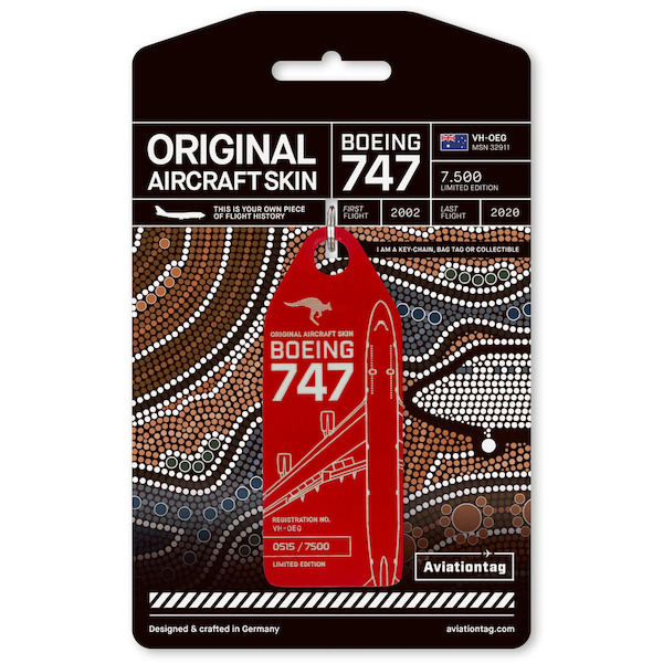 Keychain made of: Boeing 747 Qantas VH-OEG VH-OEG