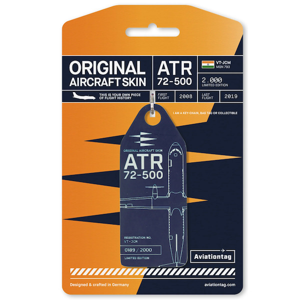 Keychain made of: Jet Airways ATR 72 VT-JCM VT-JCM