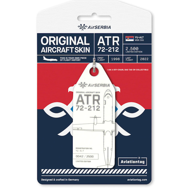 Keychain made of:  ATR72 Air Serbia YU-ALT  YU-ALT