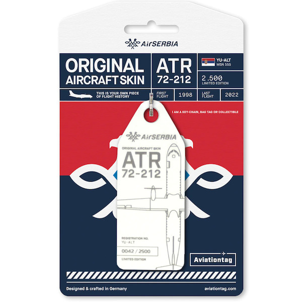 Keychain made of: ATR72 Air Serbia YU-ALT YU-ALT