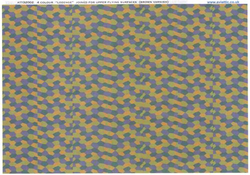 German Lozenge 4 colours joined pattern for upper surfaces - Brown Varnish ATT32002