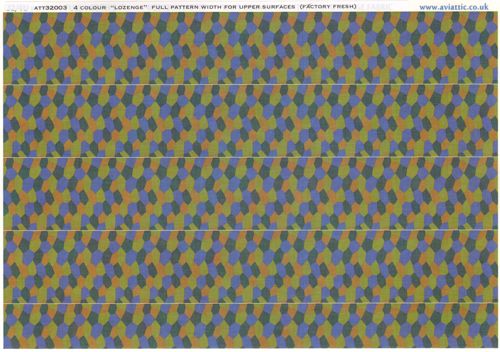 German Lozenge 4 colours full pattern wide for upper surfaces - Factory Fresh ATT32003