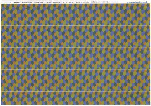 German Lozenge 4 colours full pattern wide for upper surfaces - Factory Fresh  ATT32003