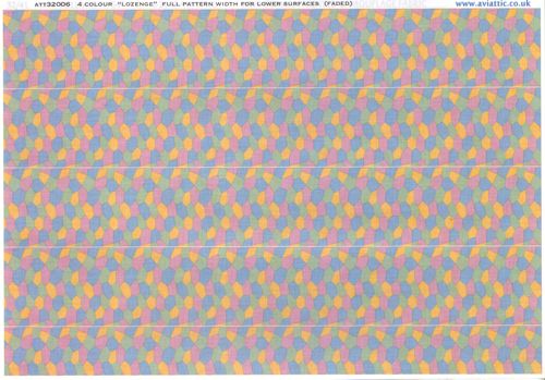 German Lozenge 4 colours full pattern wide for lower surfaces - Faded  ATT32006