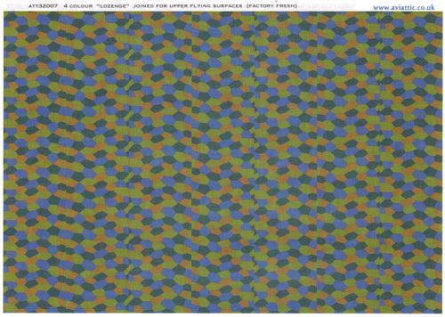 German Lozenge 4 colours joined pattern for upper surfaces - Factory fresh  ATT32007