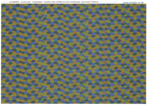 German Lozenge 4 colours joined pattern for upper surfaces - Factory fresh ATT32007