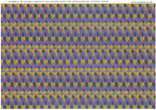 German Lozenge 5 colours full pattern wide for upper surfaces - Factory Fresh  ATT32012