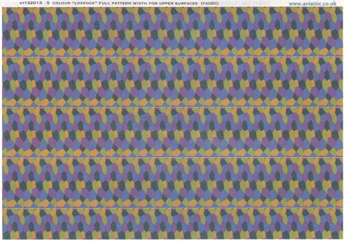 German Lozenge 5 colours full pattern wide for upper surfaces - Faded ATT32013