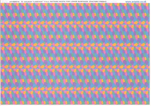 German Lozenge 5 colours full pattern wide for lower surfaces - Faded ATT32014