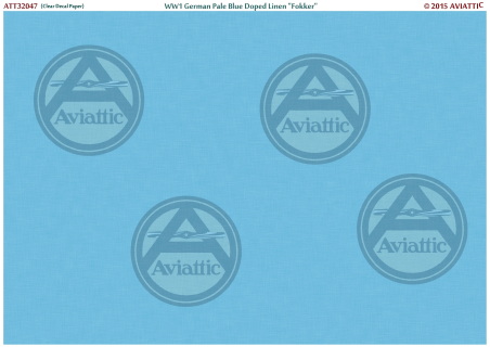 WW1 German Pale Blue Doped Linen "Fokker" (Clear Decal Paper) ATT32047