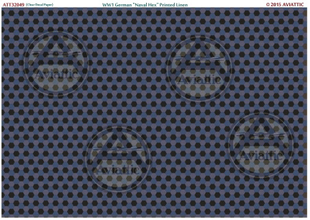WW1 German "Naval Hex" Printed Linen (White Decal Paper) ATT32051