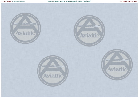 WW1 German Pale Blue Doped Linen "Roland" (White Decal Paper) ATT32054