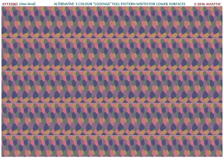 Alternative 5 colour "lozenge" full pattern width for lower surfaces (Clear decal)  ATT32065