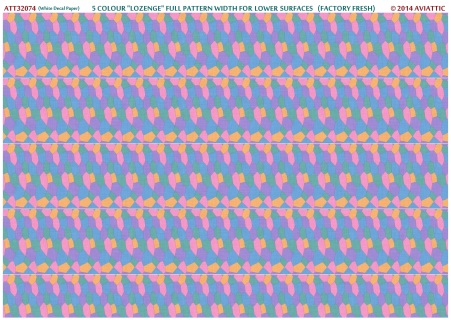 5 colour lozenge full pattern width for Lower surfaces (factory fresh) (White decal) ATT32074