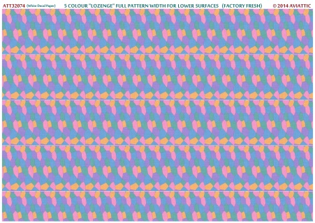 5 colour lozenge full pattern width for Lower surfaces (factory fresh) (White decal)  ATT32074