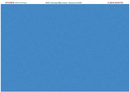 WW1 German Blue Linen - Factory fresh (White decal Paper) ATT32076