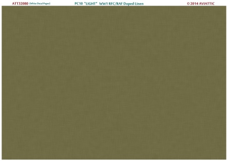 WW1 RAF/RFC PC10 'Light" Doped Linnen (Clear decal Paper) ATT32089