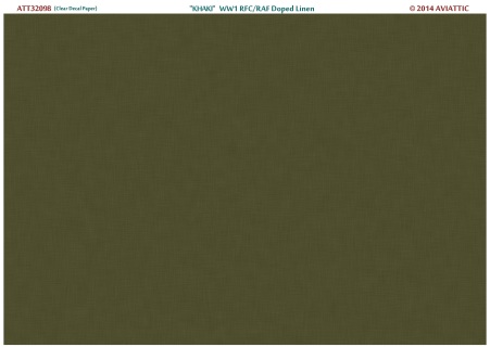 WW1 RFC Khaki Doped Linnen (Clear decal Paper) ATT32098