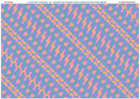 5 colour lozenge 45 degrees joined for Lower flying surfaces (factory fresh) ATT32107