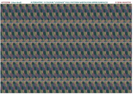 Alternative 5 colour "lozenge" full pattern width for upper surfaces (White decal paper) ATT32111