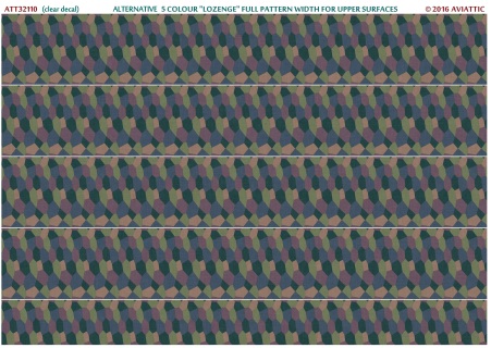 Alternative 5 colour "lozenge" full pattern width for upper surfaces (White decal paper)  ATT32111