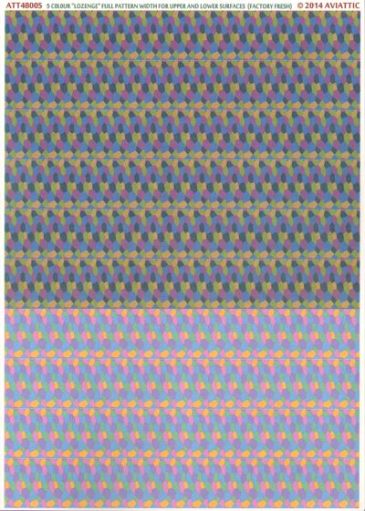 German Lozenge 5 colours full pattern wide for upper and lower surfaces - Factory Fresh ATT48005