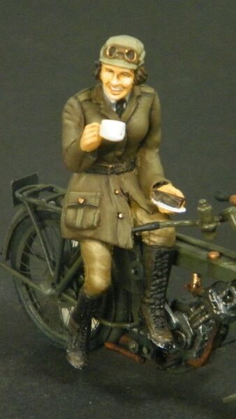 WW1 Female Mortorcycle rider Royal Flying Corps ATTRes19