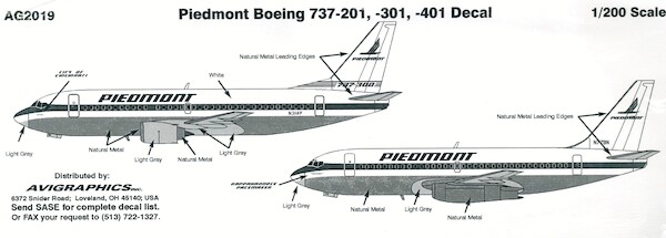 Boeing 737-200/-300/-400 (Piedmont)  AG2019