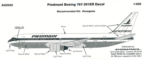 Boeing 767-200ER (Piedmont)  AG2020