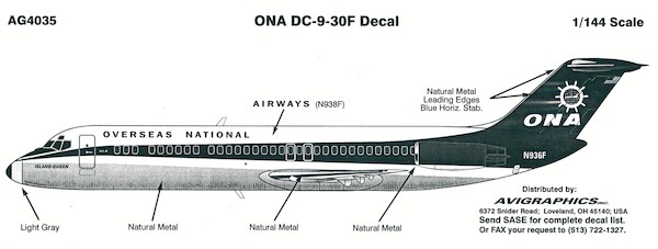 Douglas DC9-30F (ONA Overseas National Airways)  AG4035