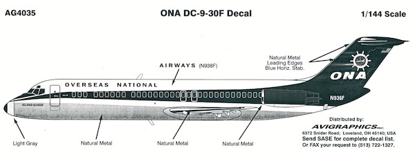 Douglas DC9-30F (ONA Overseas National Airways) AG4035