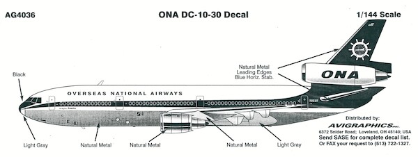 Douglas DC10-30F (ONA Overseas National Airways)  AG4036