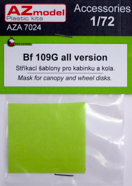 Messerschmitt BF109G Masks, for canopy (early and late) and wheel disks (AZ Models)  AZA7024