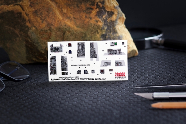 3D Cockpit Detail Decals RF4C Phantom (Revell)  B3D-0005