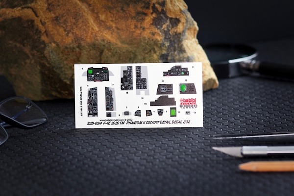 3D Cockpit Detail Decals F4E- 2020TM Phantom (Revell) B3D-0014
