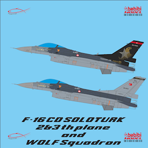 Turkish AF F16C Soloturk 2nd and 3rd plane & Wolf Squadron DDT-01015