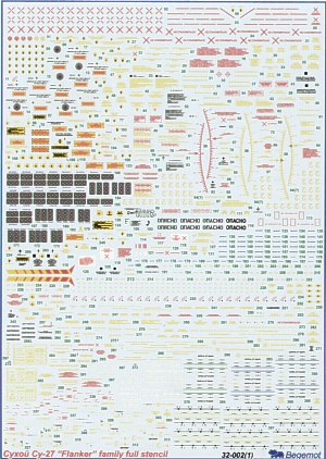 Suchoi Su27 Flanker Family full stencil data  BM32-002