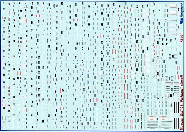 Mikoyan MiG21 Stencil data  BM72-21