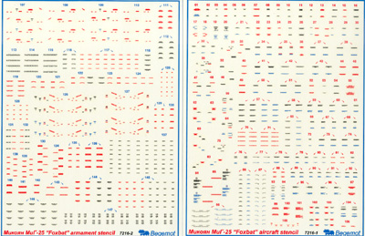 Mikoyan MiG25 Foxbat Stencils  BM7216