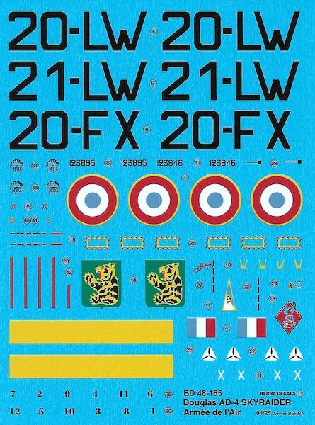 Douglas AD-4 Skyraider French (3 schemes)  BD 48-165