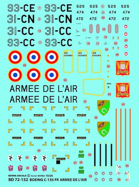 Boeing C-135FR (KC-135 R) Armee de l'air (3x) BD 72-152