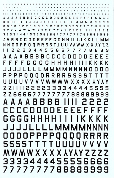 White 45" codes (2-10mm) bd04