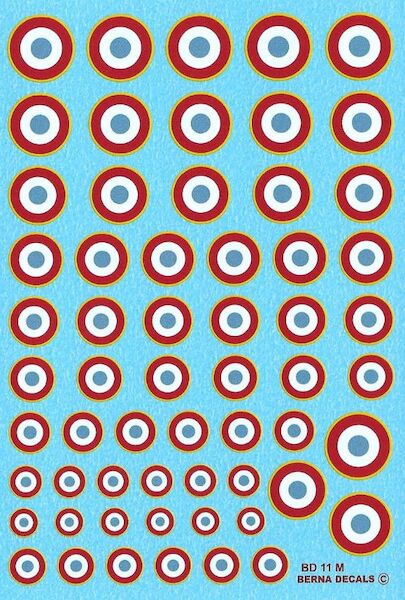 French roundels Armée de l'air 1943-82 diameter from 7 to 16 mm  bd11