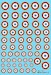French roundels Armée de l'air 1943-82 diameter from 7 to 16 mm bd11